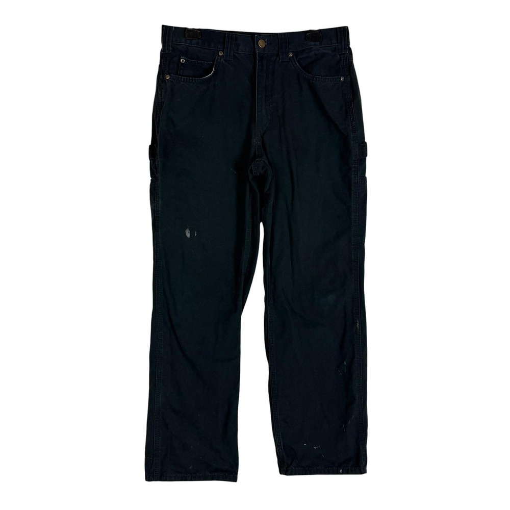 Amazon Essentials Pants Mens 30x29 Black Carpenter Relaxed Canvas Workwear